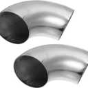 Motoforti 2pcs OD 3.5 Inch 90 Degree Mandrel Bend Elbow SS304 Stainless Steel Bend Tube Exhaust Elbow Pipe for Car Exhaust System 3.5" Piping Silver Tone Long-lasting