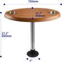 Hoffen Marine Thread-Lock Table Package- Pontoon Boat Table - Oval (Burlywood)