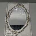 Oval Decorative Mirror Tray, French Style, Makeup Organizer, Jewelry Organizer, Serving Tray, 9.8"x 14.6", Golden Silver