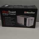 Mueller UltraToast Full Stainless Steel Toaster 4 Slice, Long Extra-Wide Slots for Bagels and Waffles, 6 Browning Levels, LED Display, Cancel/Defrost/Reheat Functions & Removable Tray, Kitchen Gadgets