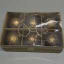 6 Pcs Farmhouse Christmas Ball Ornaments 3.15'' Vintage Antique Gold Christmas Tree Decor Rustic Distressed Neutral Ornaments with Loop Shatterproof Hanging Ball for Farmhouse Xmas Decor