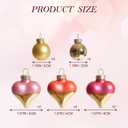 DN DECONATION 16Pcs Valentine's Day Heart Ornaments, Valentines Day Pink and Gold Glass Heart Baubles Ornament for Valentine's Day & Christmas Mini Tree Wedding Anniversary Party Decoration