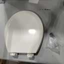 Bemis 500EC Durable Wood Toilet Seat with Easy Clean Hinges, Made in USA, Round, Biscuit
