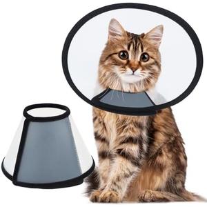 Vivifying Cat Cone, Adjustable Recovery Pet Cone, Lightweight Plastic Elizabethan Collar for Large Cats and Small Size Dogs