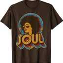 70s Funk Afro Soul Retro Vintage 70s Retro Soul tee T-Shirt, Size: L