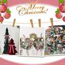 30 Pcs Christmas Velvet Wreath Bow, 5 x 7 Inch Vintage Velvet Ribbon Bows Rustic Crafts Gift Bows for Indoor Outdoor Wreaths Garland Holiday Xmas Tree Wrapping Crafts (Pink, Width of 5/8")