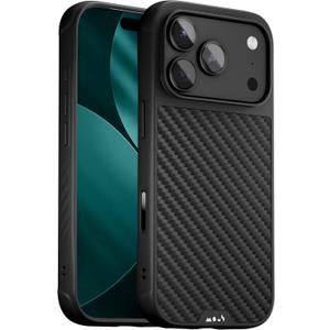Mous for iPhone 17 Pro Max Case, Compatible with MagSafe - Limitless - Protective Carbon Fibre Cover for iPhone 17 Pro Max - Shockproof, Full Camera Protection, Anti-Scratch Back, Black