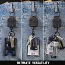 Heavy Duty Badge Holder with 32' Retractable Keychain Reel, Black (Holds 4 Cards)