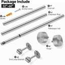 YaFex Heavy Duty Curtain Rods 32-60 Inch, 1 Inch Adjustable Curtain Rod for Windows, Silver Short Window Treatment Rods with Aluminium Finials, Easy Installation