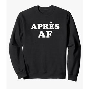 Apres AF Sweater - Retro Ski Vacation Sweater Sweatshirt
 1 sustainability feature ,L