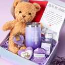 Spa Gifts Basket for Women, Self Care Gifts Get Well Soon Gifts for Her Mom Mother Friends Sister Wife, Unique Happy Birthday Gift Set Package Ideas for Woman, 16oz Wine Tumbler Cup