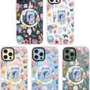 ChiCaseVer for iPhone 13 Pro Case, Coastal Floral Collage Pattern, Cute Soft Slim TPU Compatible with MagSafe, Military-Grade Drop Protection & Camera Protection for Women Girls (BlueSummerCut)