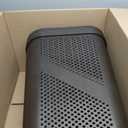 Mind Reader 60L Slim Laundry Hamper, Clothes Basket, Lid, Ventilated, Plastic, 17.25"L x 13.75"W x 23.5"H, Set of 2, Brown, 2-Pack