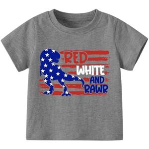 Zarityha Boys American Flag Shirts USA Short Sleeve T-Shirts, 7 Years