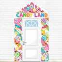 Funrous Door Banner Party Decor Porch Banner Door Sign Set Photo Booth Props Backdrops for Birthday Baby Shower Outdoor Indoor House Porch Decorations(Pink,Lollipop)