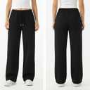 Common Stitch 3 Pack Wide Leg Fleece Lounge Sweatpants for Women Deep Pockets, Relaxed Fit, Elastic Drawstring Waist (Gray, S)