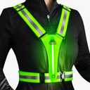 LED Reflective Vest Safety Gear, Light Up Vest for Night Walking Cycling, High Visibility Running Vest with Reflective Strips