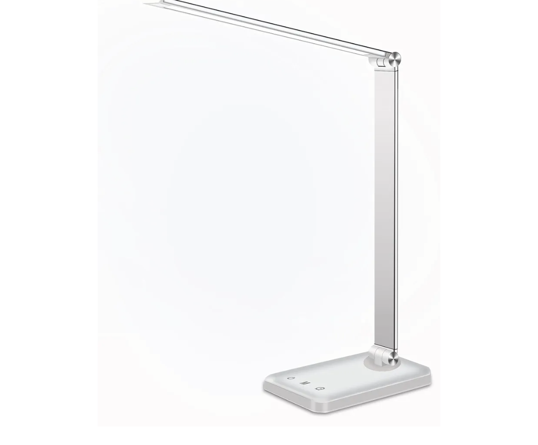AFROG Multifunctional LED Desk Lamp with USB Charging Port, 5 Lighting Modes,5 Brightness Levels, Sensitive Control, 30/60 min Auto Timer, Eye-Caring Office Lamp，8W，5000K