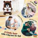 2 x Best Dad Ever Gifts - Handmade Positive Crochet Animals Bear with Card - Fathers Day Birthday Gifts for Dad from Daughter Son, Funny Bear Gift for Dads, Stepdad Father Gift, Table Desk Decor (Brown - Patriotic Dad)