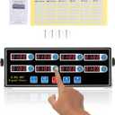 BEAMNOVA 8-Channel Digital Kitchen Timer Commercial Cooking Fryer Reminder Loud Ring Alarm Stainless Steel Adjustable Volume