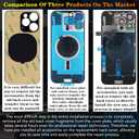 Back Glass Replacement Compatible with iPhone 16 Pro All Carriers 6.3" + Pre-Installed Plate + Wireless Charging Coil Flex Cable + Microphone + Flashlight + Camera Frame (Desert)