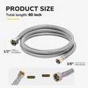 60" Faucet Supply Line, 3/8 inch Comp x 1/2 inch FIP Faucet Connector, Braided Stainless Steel Faucet Hose for Bathroom Sink and Kitchen, Leak-Resistant cUPC Certified Water Supply Line, 2 Pack