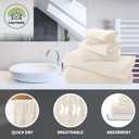 Cosy Family Microfiber 8-Piece Towel Set, 2 Bath Towels, 2 Hand Towels, and 4 Wash Cloths, Ultra Soft Highly Absorbent Towels for Bathroom, Gym, Hotel, Beach and Spa (Cream)