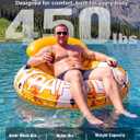 River Tubes for Floating Heavy Duty, 53" Inflatable Pool Floats Adult, Water Tube with Mesh Seat, Full Support Headrest, 2 Cup Holder, 450lb Capacity - Ideal for Pool, River, Lake Float