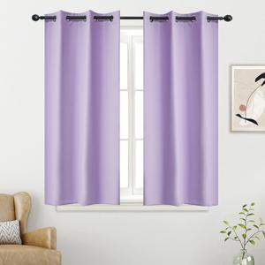 YGO Lilac Blackout Curtain Panels for Bedroom 54 Inch Length 2 Panels Set Solid Thermal Insulated Room Darkening Curtains with Grommet 34 W x 54 L Inch Light Purple