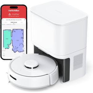 SwitchBot Mini Robot Vacuum K10+, Self-Emptying Base for 70 Days of Cleaning, LiDAR Navigation, Robot Vacuum and Mop Combo with Custom Cleaning, 48dB Ultra Quiet, 150Mins Max, Compatible with Alexa