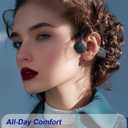 Bone Conduction Headphones IP67 Waterproof Wireless Bluetooth 5.2 Headset w/Dual CVC8.0 Noise-Canceling Mics Soft Silicone Sport Earphones for Running/Gym/Calls