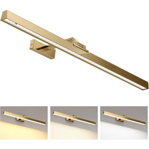 Afyuol Picture Lights for Wall, Brass Battery Operated Picture Light 24in Art Light CCT Dimmable Recharging Battery Wall Light with Remote Control for Living Room Gallery, 1PC, 24in