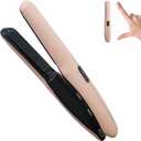 Cordless Hair Straightener and Curler 2 in 1 Portable Flat Iron Wireless Hair Straightener for Travel, USB-C Rechargeable 4800 mAh Battery Fast Heating Pink