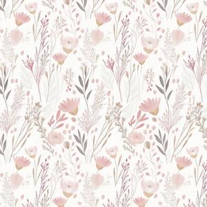 SOON AFTER Floral Wallpaper Peel and Stick Pink Contact Paper Vintage Flowers Wall Paper Vinyl Self-Adhesive Removable Waterproof Wallpaper for Bedroom Bathroom Furniture Cabinets 17.3"x120"