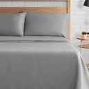 Lucky Brand Serene Slumber Twin Size 3-Piece Sateen Sheet Set - Dark Grey 100% Cotton Luxury Bedding Set