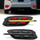 LED Rear Bumper Reflector Lights for 2016-2021 10th Gen Civic LX EX Sedan, Tail Brake & Reverse Lights with Dynamic Sequential Turn Signals and Start-Up Animation, Smoke Lens,1 Pair