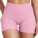 VOYJOY Women Workout Impact Shorts 2.5"/ 3.6"/ 4.5"/ 6" Scrunch Butt Lifting Gym Seamless Booty Biker Shorts (Pink, M)