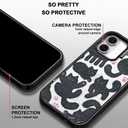 MOSNOVO Magnetic Case for iPhone 16, 10ft Military-Grade Protection, Compatible with Magsafe, Shockproof Phone Case for iPhone 16 - Black Fluffy Cat - Clear Black