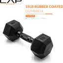 CAP Barbell Coated Hex Dumbbell Weight - Single | 10-120 lbs | Multiple Options