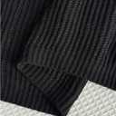 RoseSeek Women's Plus Size Cropped Cardigan Ribbed Knit Button Down V Neck Sweaters Long Sleeve Cardigans Outerwear (Black, XL)
