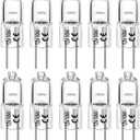 G4 Light Bulbs, 6 Pack Crystal Clear Halogen Bulb 2 Pin, Premium Quality 12V 10W JC T3 Bi-pin G4 Capsule Bulb for Landscape Lighting, Under Cabinet Puck Light, Dimmable, 2700K Warm White