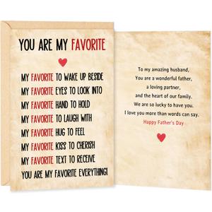 3 x IDU Fathers Day Card Gifts for Husband,Fathers Day Card Gifts from Wife,Happy Father's Day Cards Decorations Gifts For Husband with Envelope