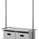 Whitmor Rolling Closet Organizer with Drawers - Grey (20"L x 32.88"W x 70.25"H)