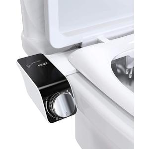 Self-Cleaning Non-Electric Dual Nozzle Bidet Attachment for Toilet Seat Jet Spray for Toilet Bathroom Bidet Toilet Sprayer, Adjustable Water Pressure, Rear and Feminine Wash