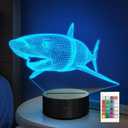 Shark Gifts, Sharks Night Light, Ocean Lamp with 16 Colors Changing & Timer & Dimmer, Cool Ocean Gifts for Birthday, Xmas, Graduation, Back to School for Boys, Kids, Women, Men, Shark Lovers