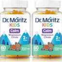 DR. MORITZ Sugar-Free Calm Magnesium Gummies for Kids and Adults - Non-GMO Magnesium Citrate Gummies - Orange Flavor - 2-Pack (120 Count) (EXP: 02/2028)