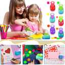 Chengu 36 Pcs Craft Hole Punch Shapes with Colorful Craft Sticker Paper Punch 1 Inch Paper Punchers Scrapbook Punches with Sticker(Elegant Style)