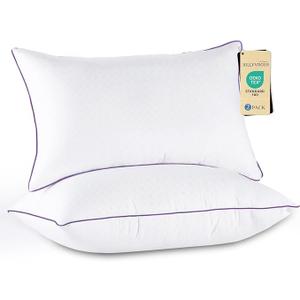 JOLLYVOGUE Bed Pillows Standard/Full Size Set of 2, Washable Supportive Bed Pillows with Super Soft Down Alternative Fill, Luxury Fluffy Hotel Quality for Side, Back, and Stomach Sleepers