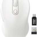 Trueque Wireless Mouse for Laptop, 2.4GHz Ergonomic Computer Mouse with Back & Forward Buttons, 3-Level DPI, 6 Buttons, Optical USB Cordless Mice for Windows Chromebook MacBook PC (Pure White)
