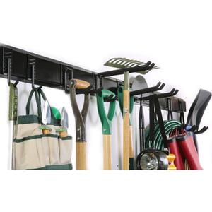 Ultrawall 13 PCS Tool Storage Rack, 64 Inches Adjustable Garage Organization Wall Mounted Storage System with 9 Hooks, Heavy Duty Steel Garden Tool Organizer Wall Holders